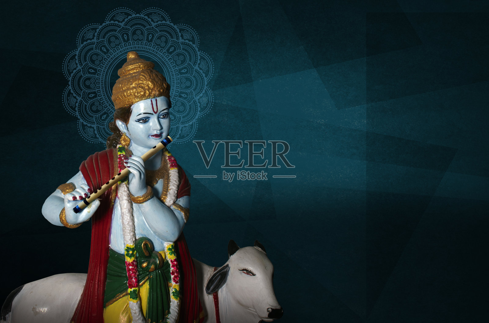 主克里希纳印度神Janmashtami节日假期，快乐的克里希纳Janmashtami节日印度，主克里希纳的生日照片摄影图片