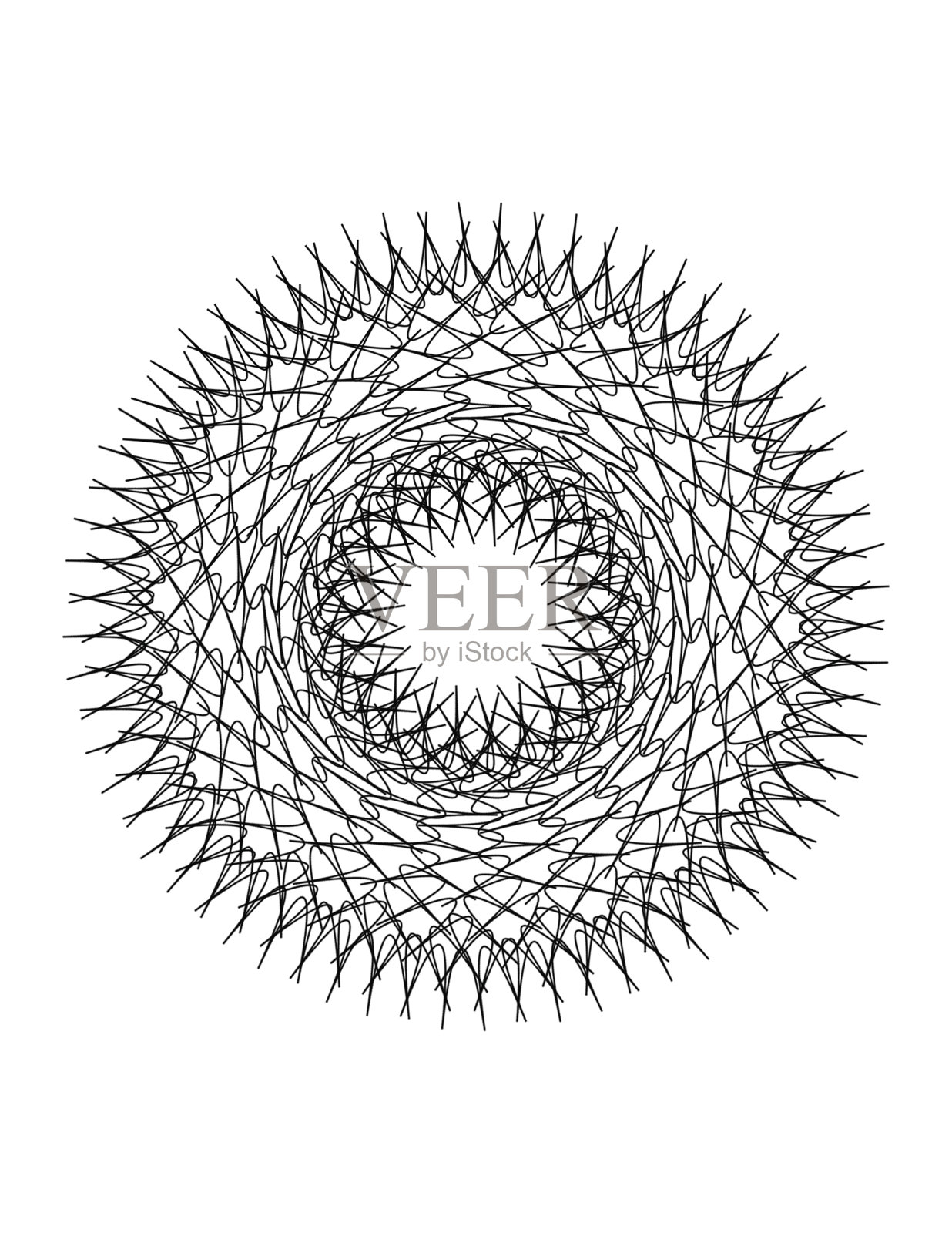 黑白曼陀罗细线设计插画图片素材