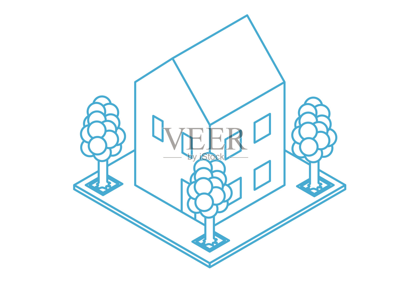 从上面看房子的插图插画图片素材