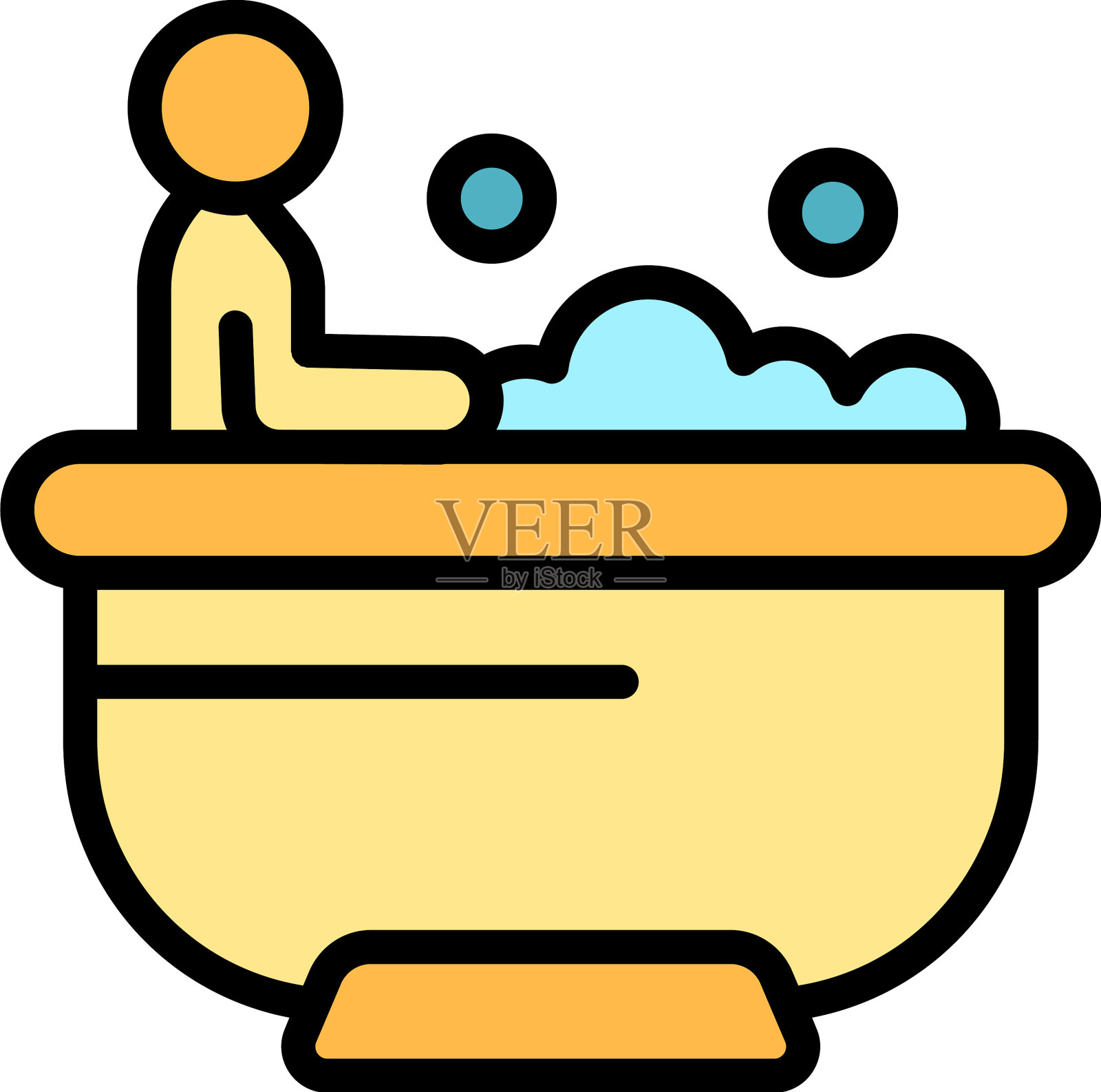 泡沫浴图标平插画图片素材