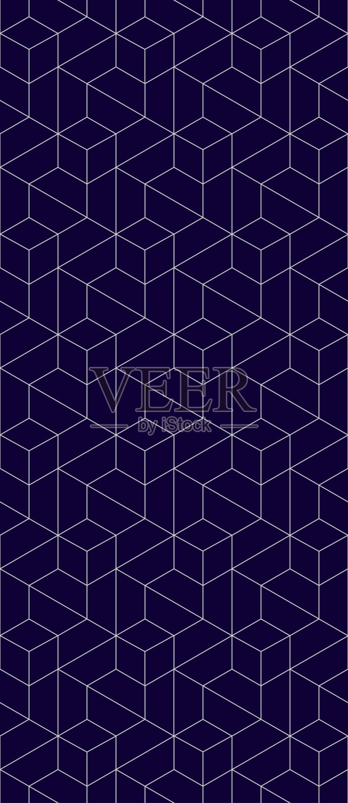 矢量无缝立方六边形图案。抽象几何低多边形背景。时尚的网格纹理。插画图片素材