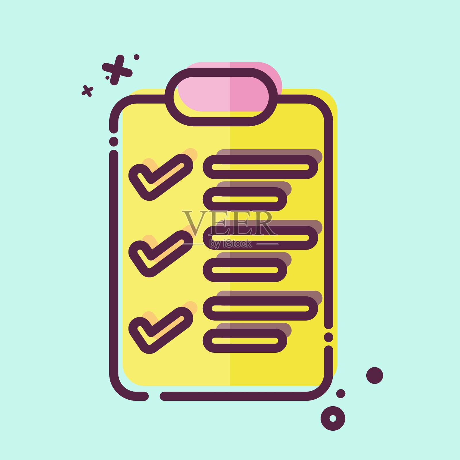 图标检查表。与商业分析相关的符号。MBE风格的简单设计可编辑。简单的说明插画图片素材