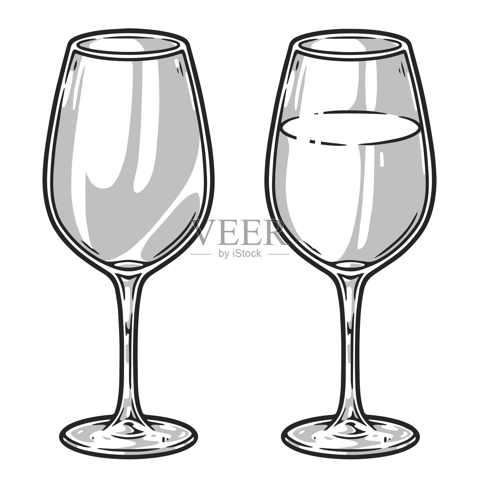 酒杯用于酒贴单色设计模板素材