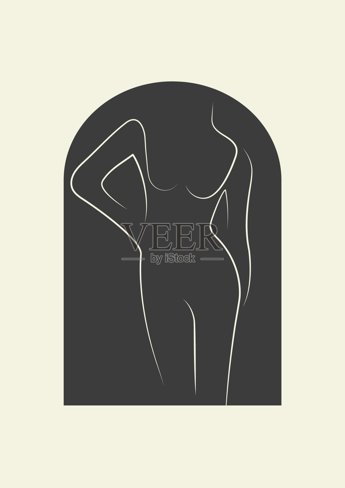 极简的女性线条艺术轮廓，美学艺术作品插画图片素材