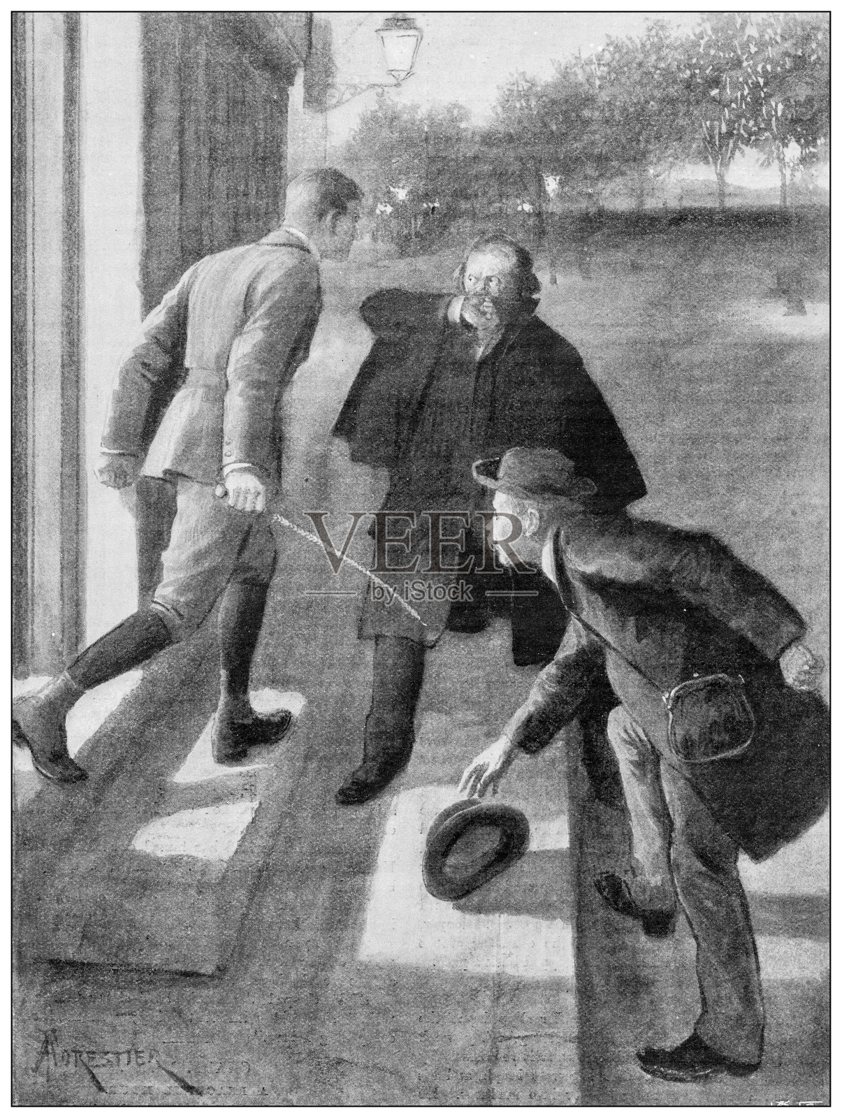 来自英国杂志的古董图片插画图片素材