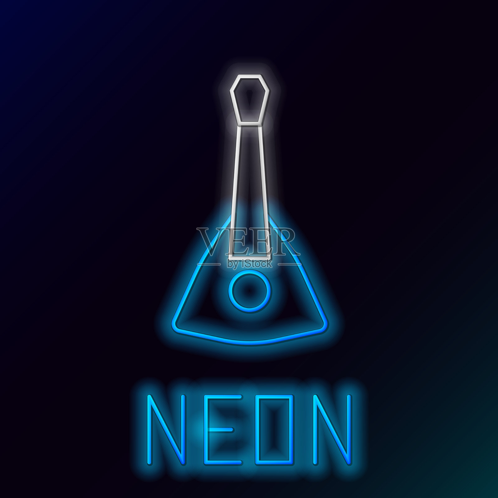 发光的霓虹线乐器巴拉莱卡插画图片素材