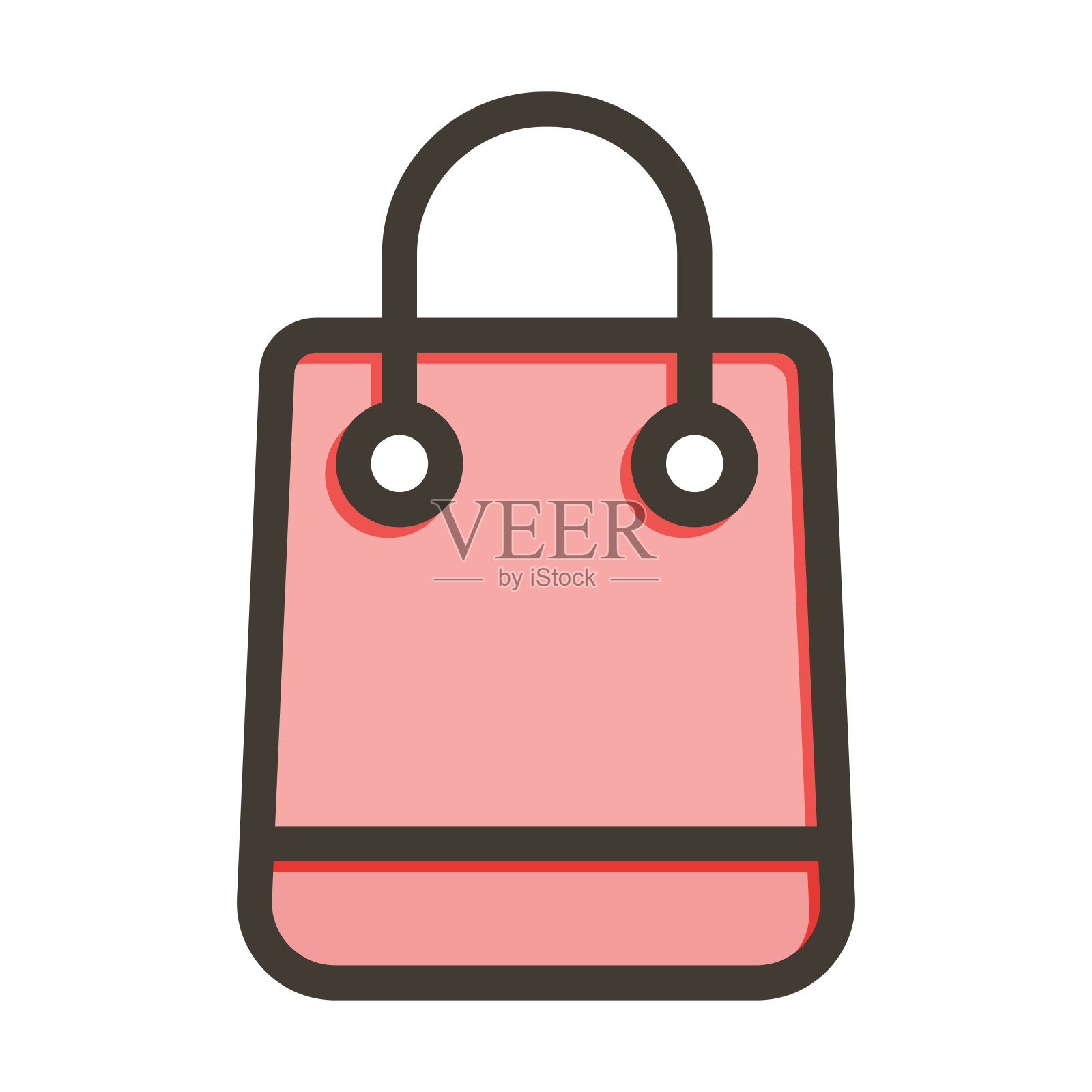 购物袋矢量粗线填充颜色图标为个人和商业用途。插画图片素材