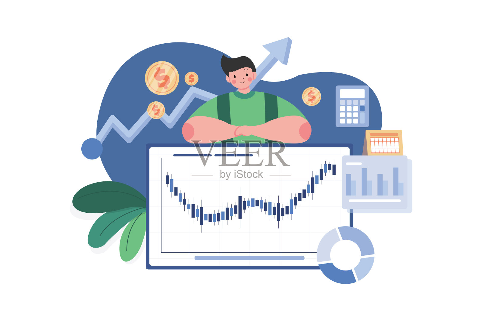 财务管理图解概念。在白色背景上孤立的平面插图插画图片素材