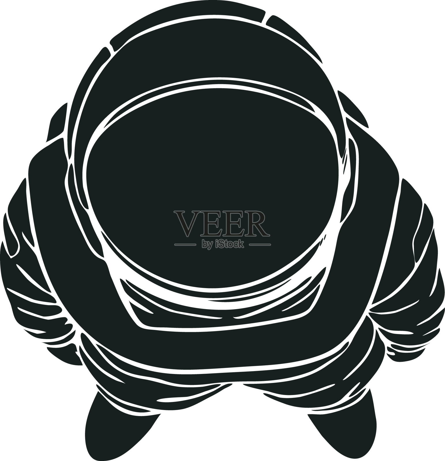 酷酷的俯视图宇航员剪影设计元素图片