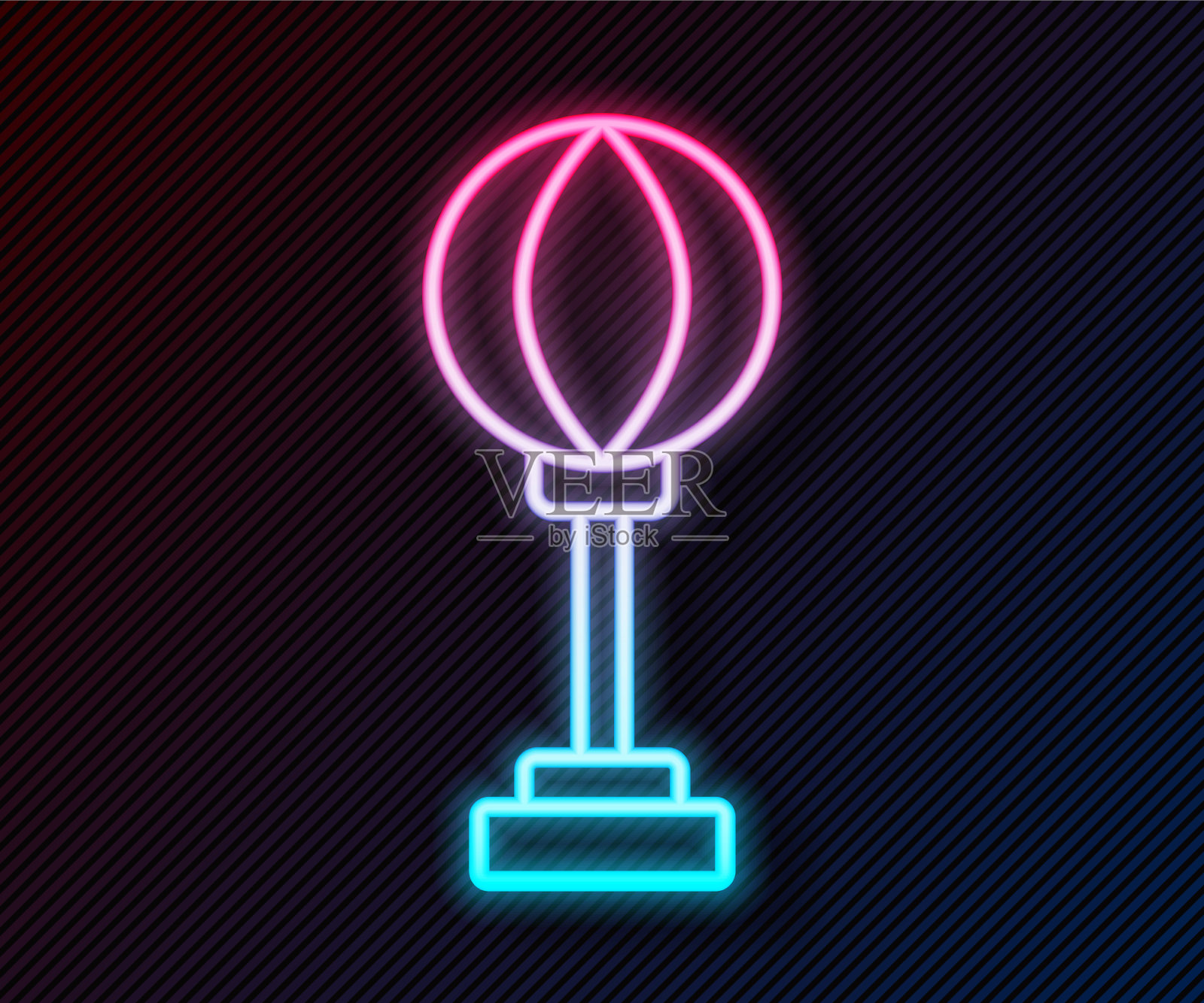 发光的霓虹灯线的沙袋图标孤立上插画图片素材