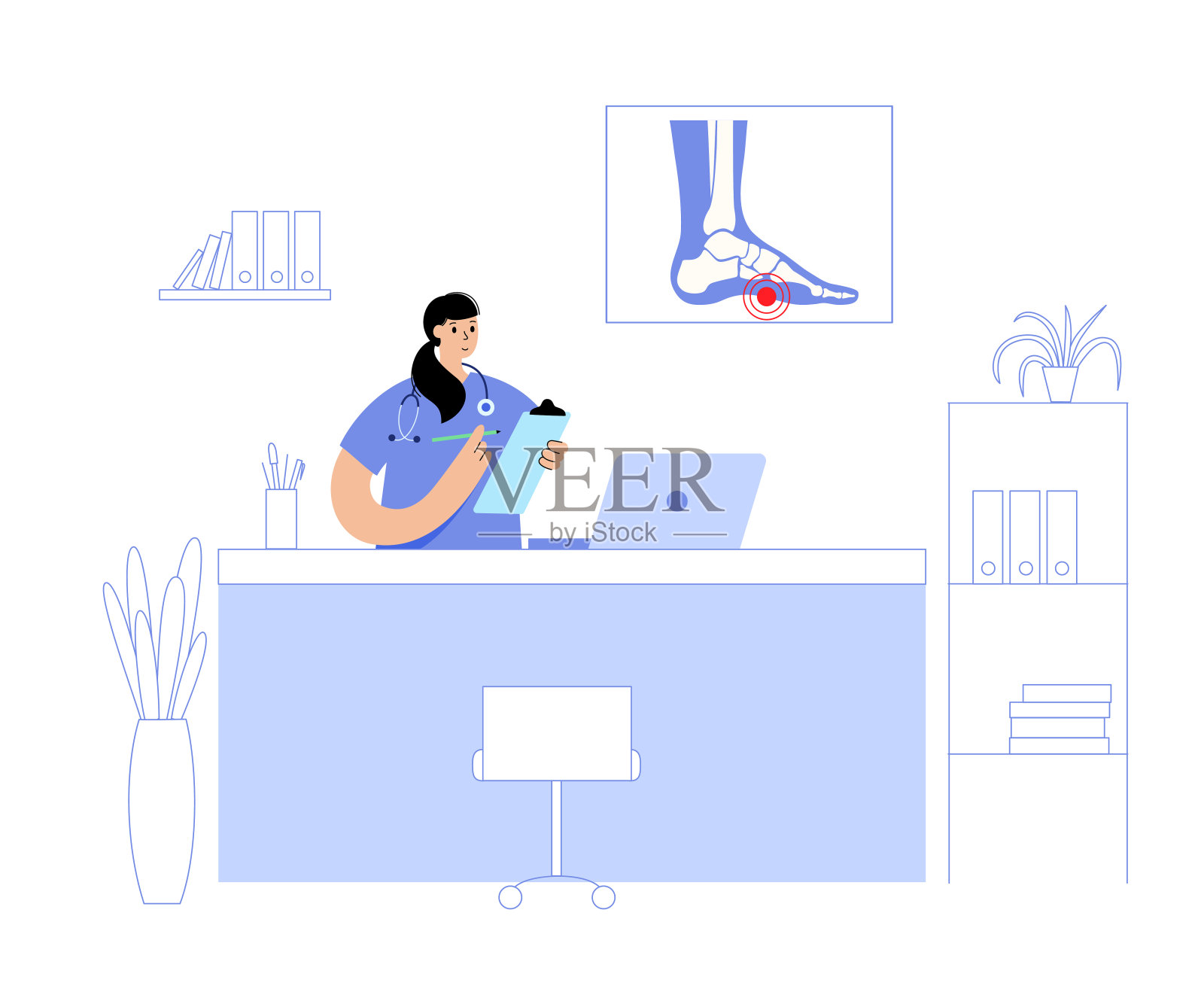 足部病理海报插画图片素材