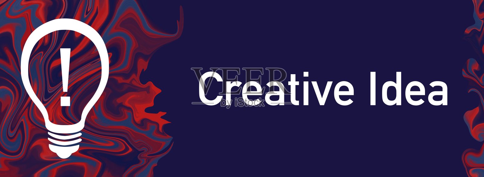 创意红蓝色液体左元素灯泡文本插画图片素材