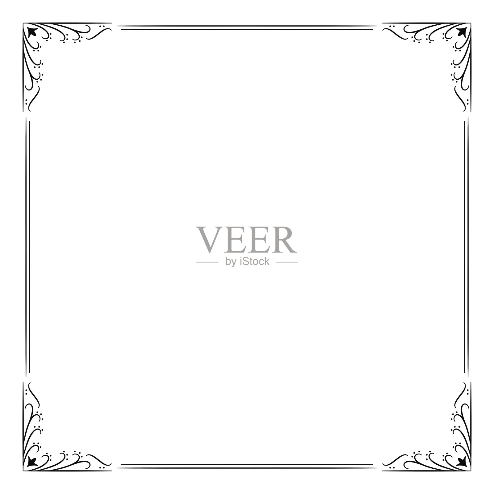 装饰方形框架。方形框架矢量插图。适用于婚礼请帖、审美装饰、社交媒体贴、横幅、促销、广告等。插画图片素材