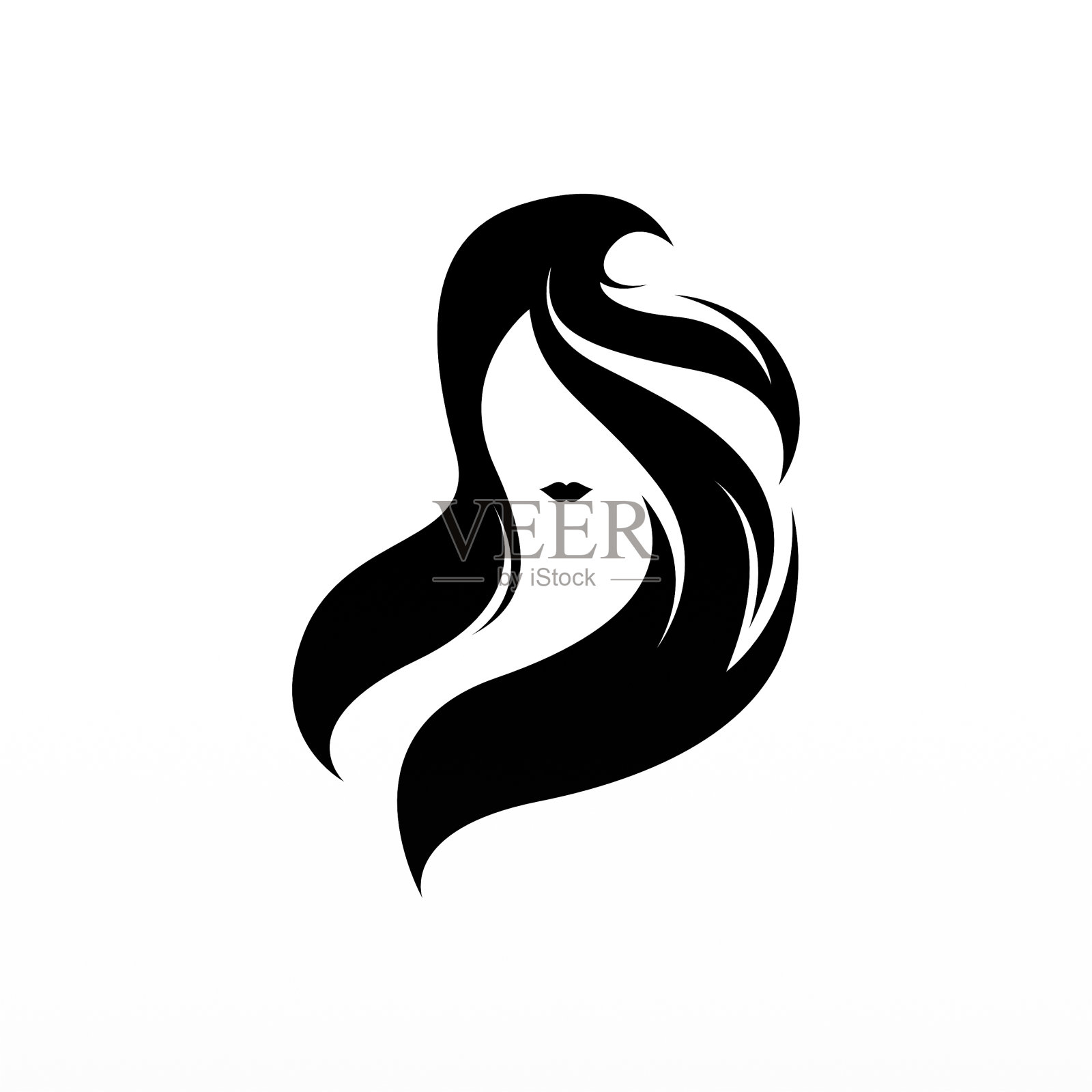 女性发型标志设计理念插画图片素材