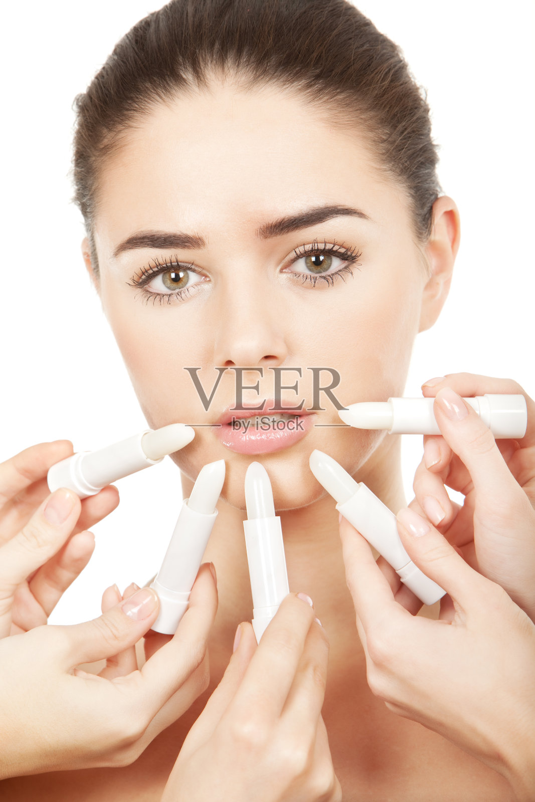 身体保健。使用卫生口红照片摄影图片