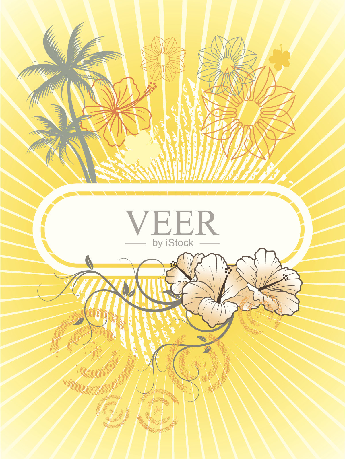 背景芙蓉插画图片素材