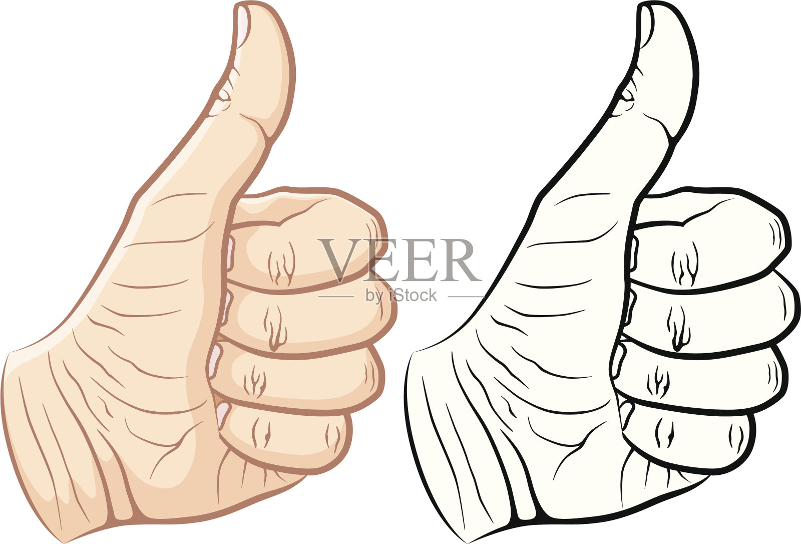 竖起大拇指插画图片素材