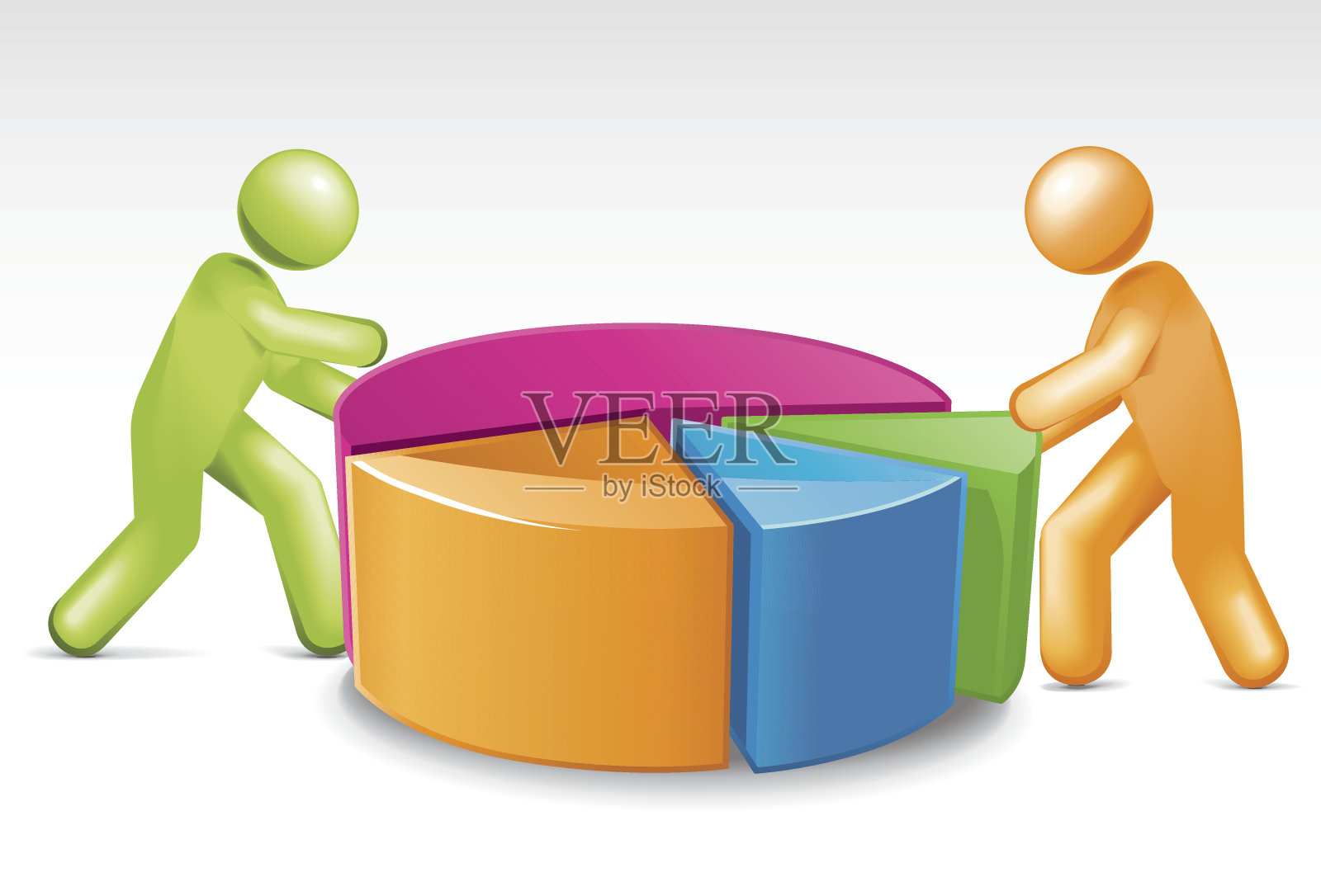 饼图建筑商插画图片素材