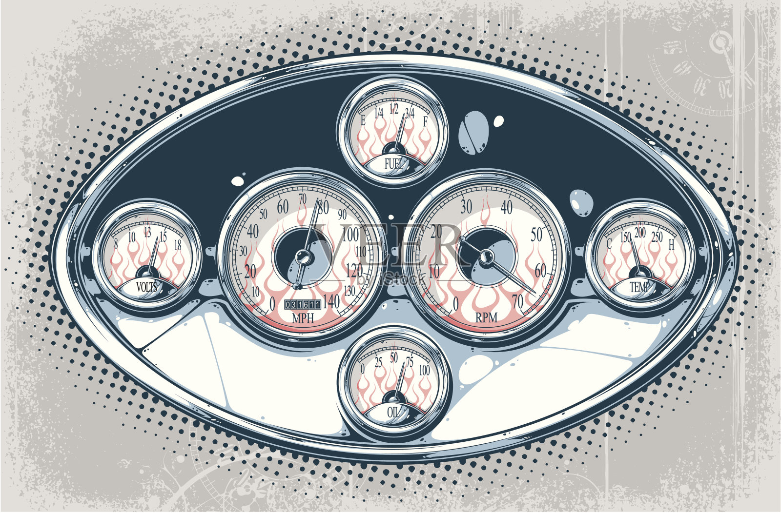 改装的仪表板插画图片素材