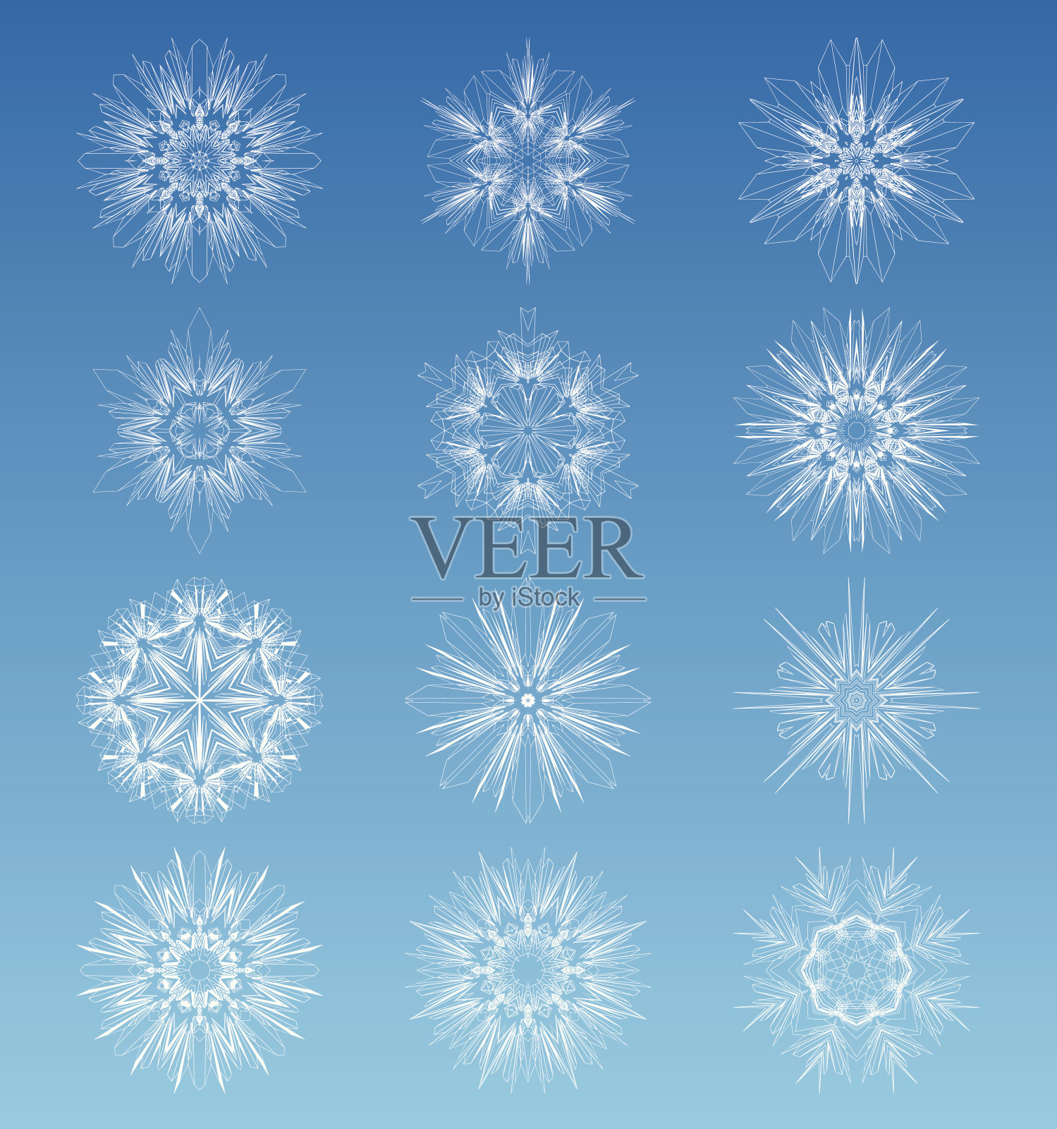 雪花插画图片素材