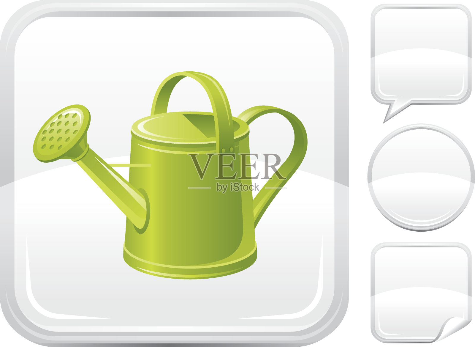 喷壶图标上的银按钮图标素材