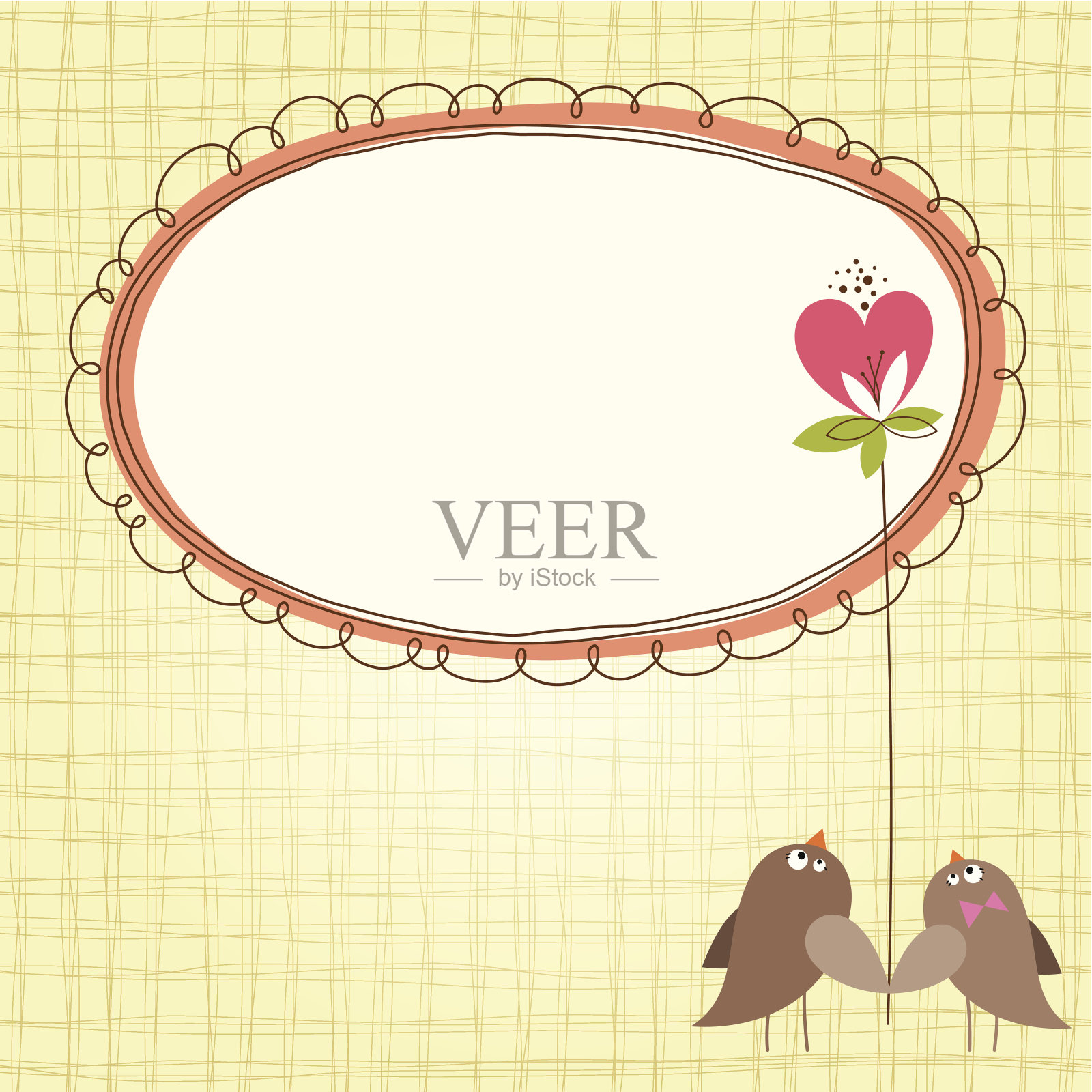 迷恋的小鸟插画图片素材