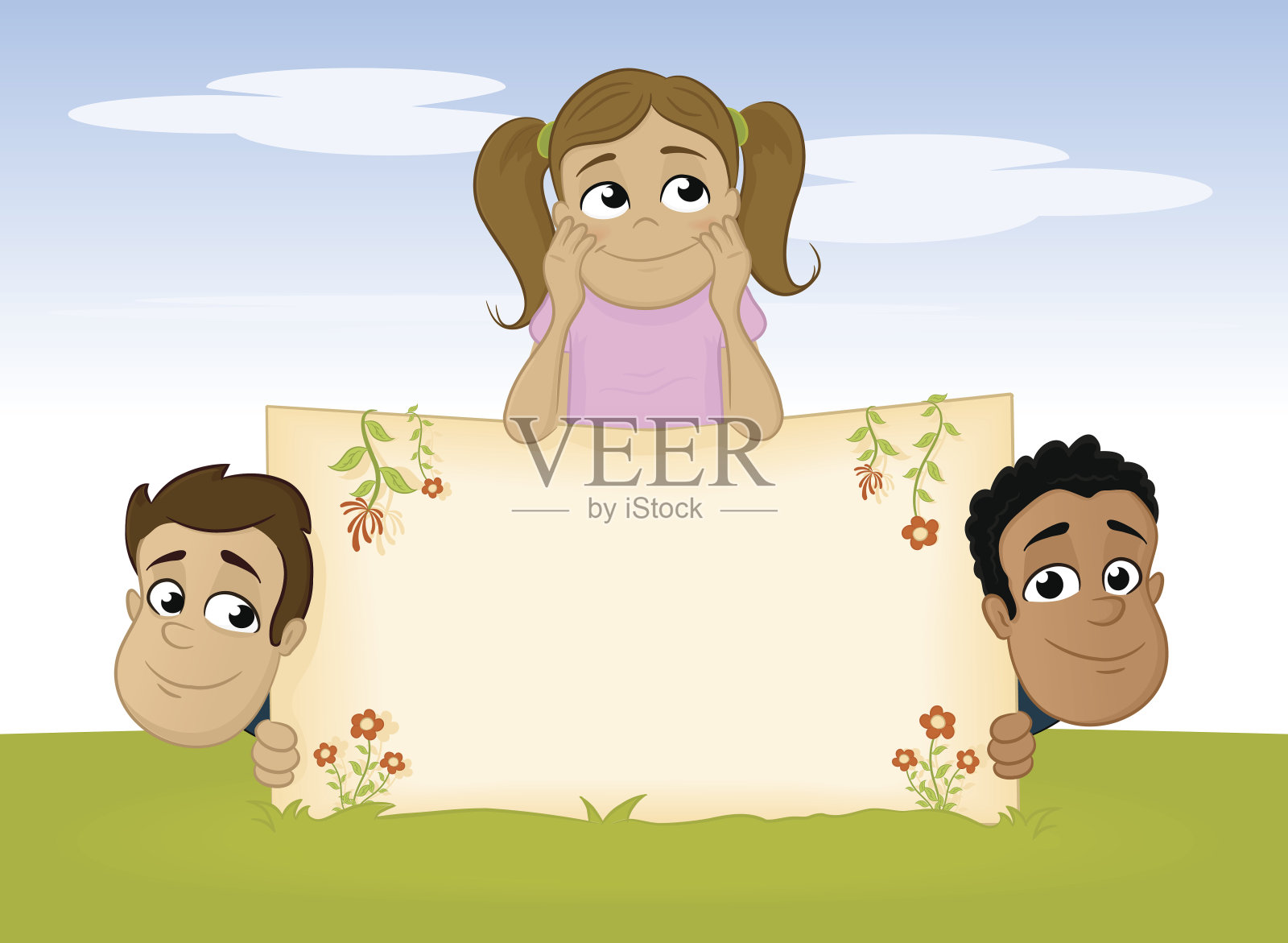 快乐的朋友插画图片素材