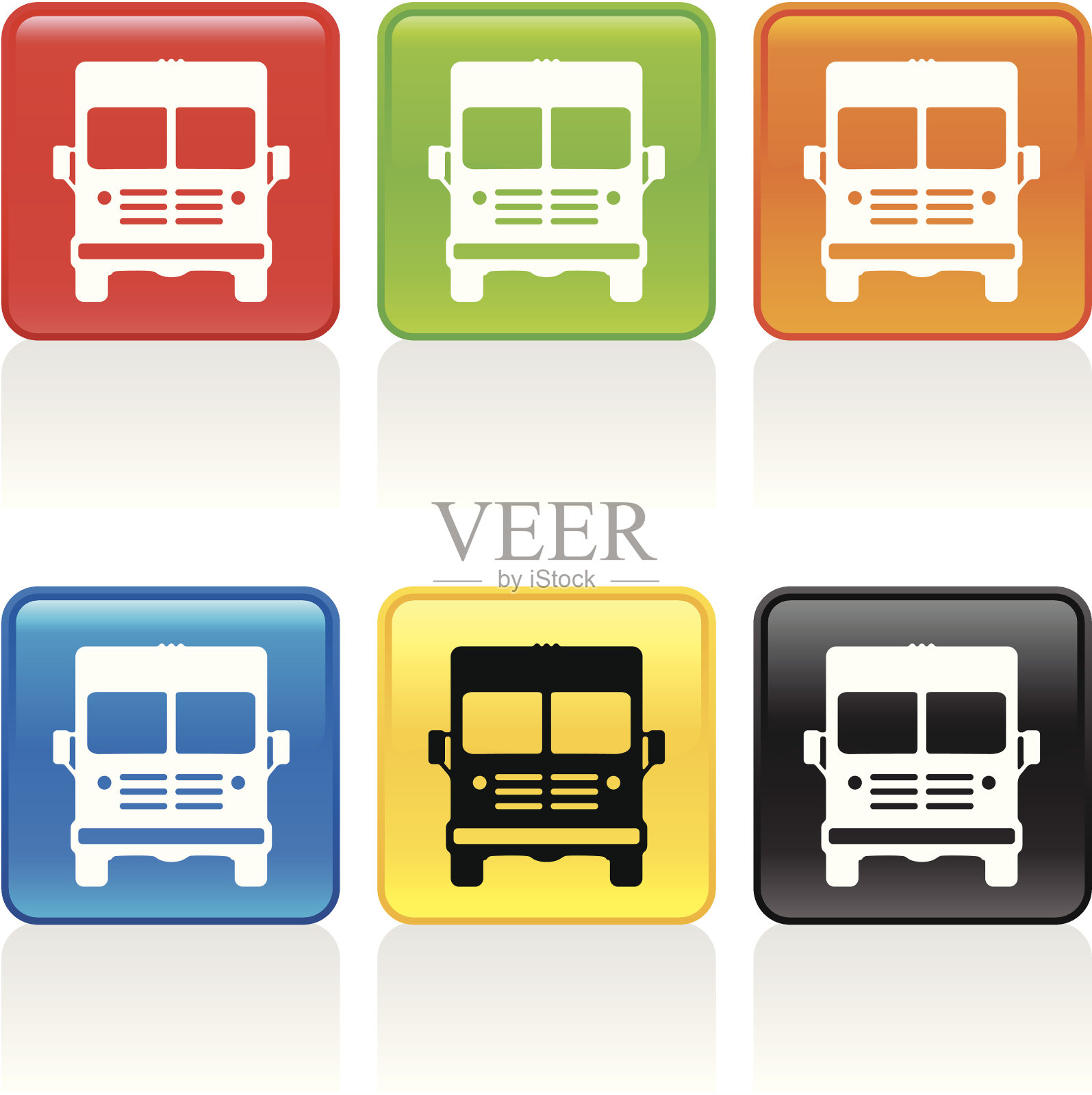 卡车图标-前视图插画图片素材