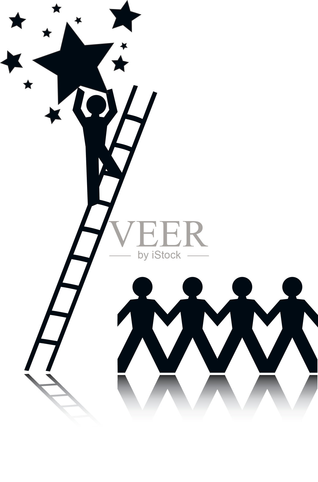 摘星插画图片素材