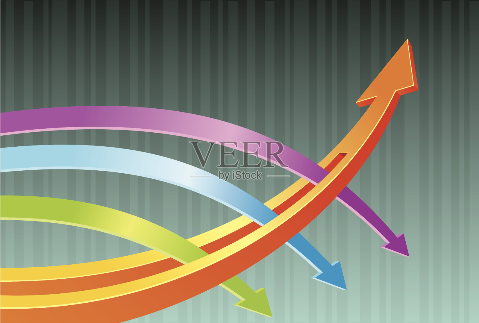 不断上升的箭头插画图片素材