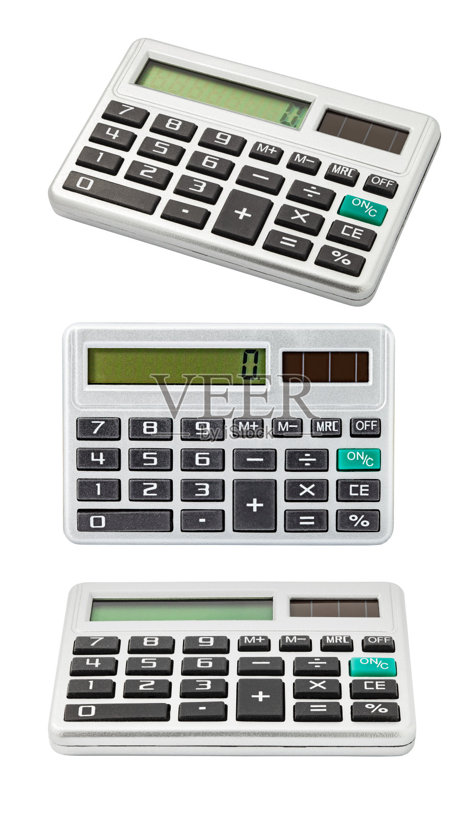 便携式计算器设置孤立的白色背景照片摄影图片