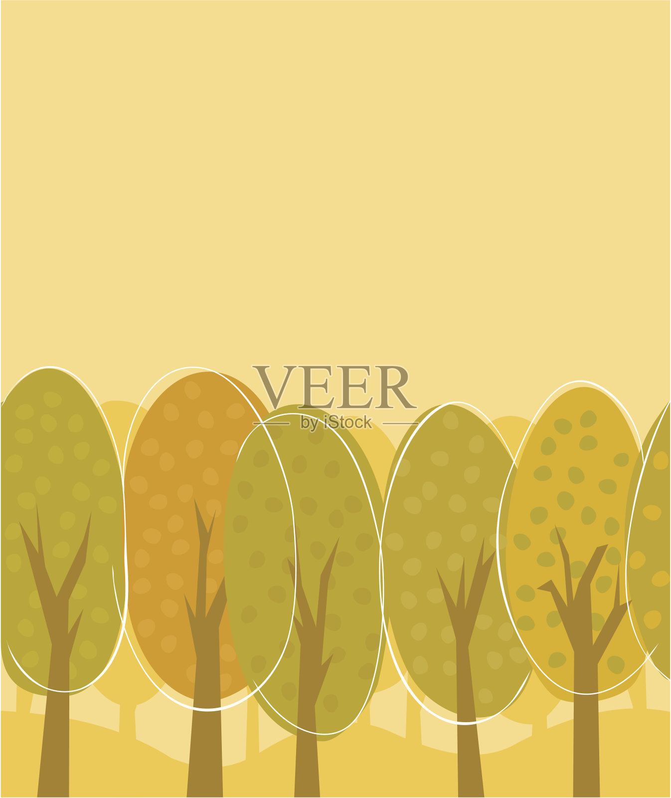 秋天的树插画图片素材