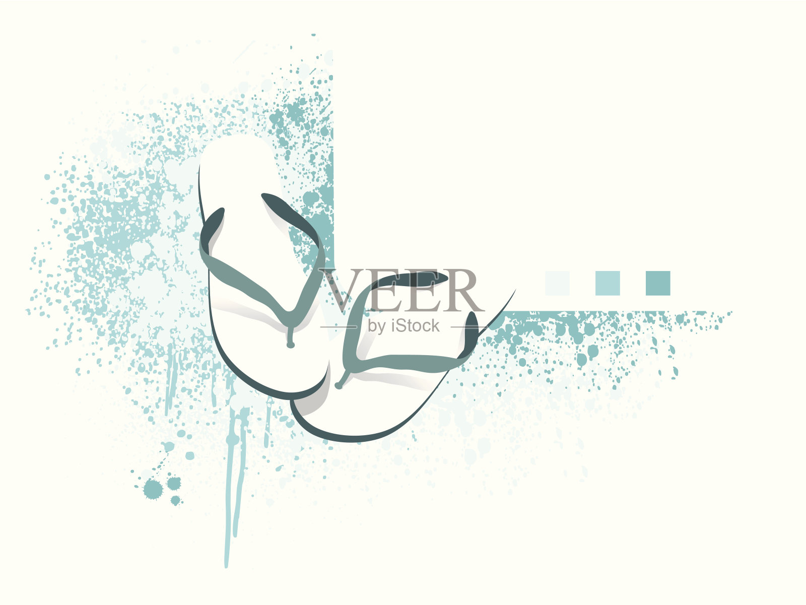 夏天的鞋插画图片素材