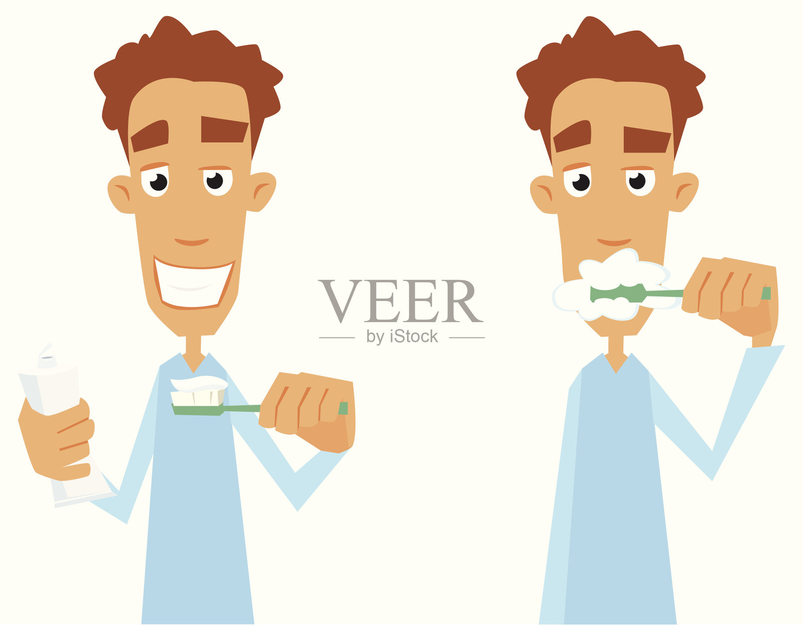 刷牙插画图片素材