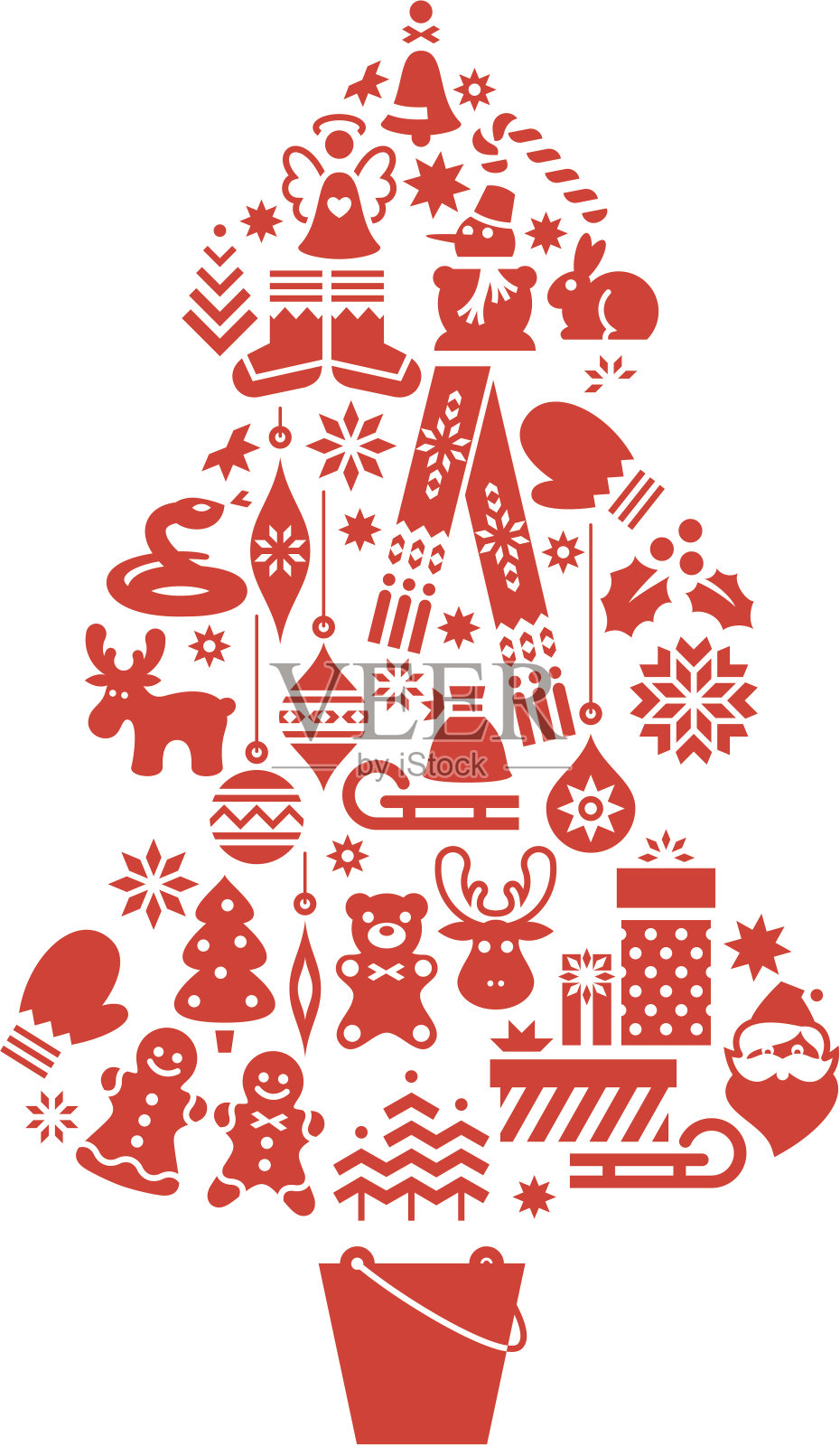 圣诞树。图标。插画图片素材