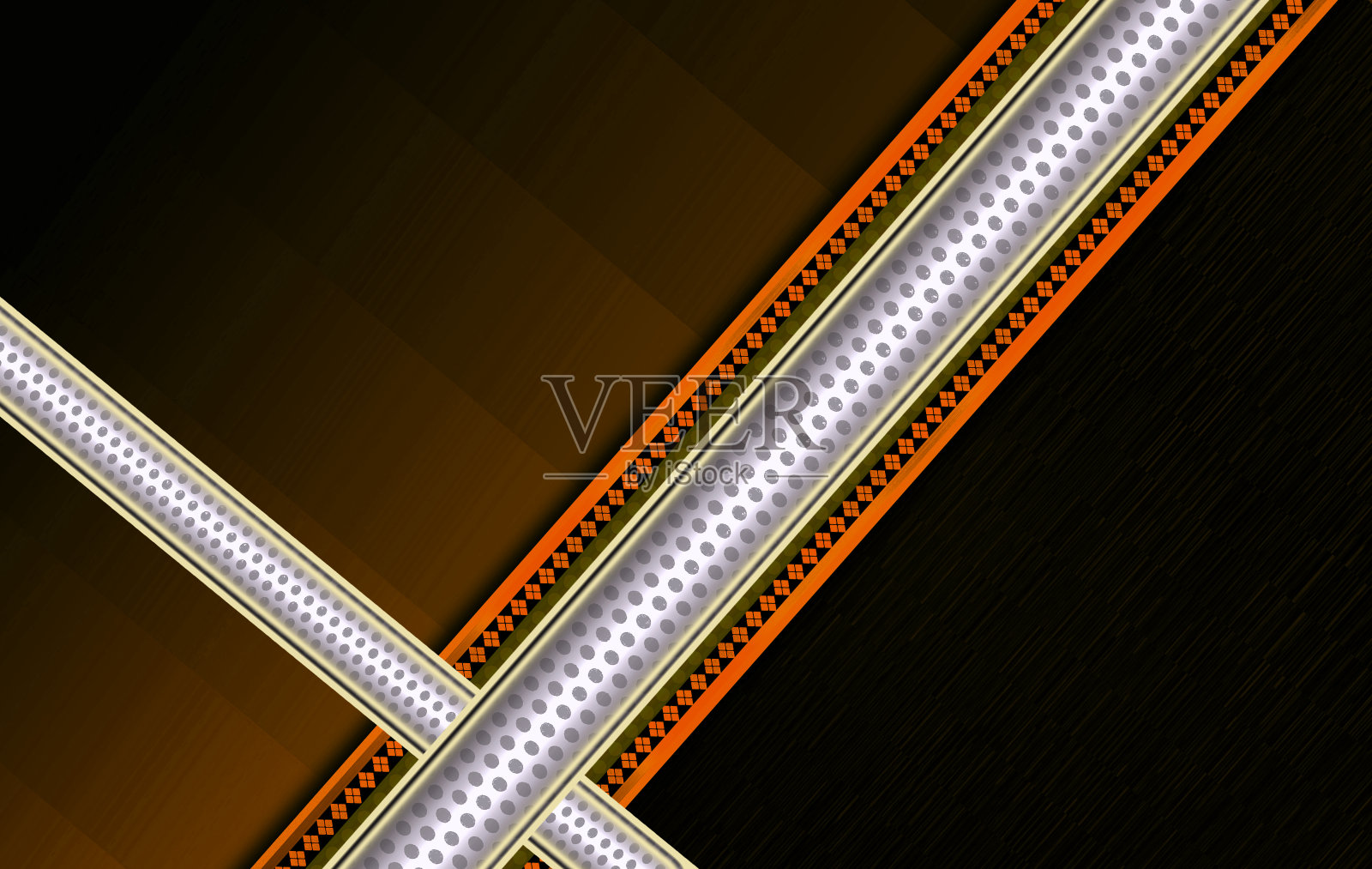 公司用金属板装饰金属饰品——彩带。插画图片素材