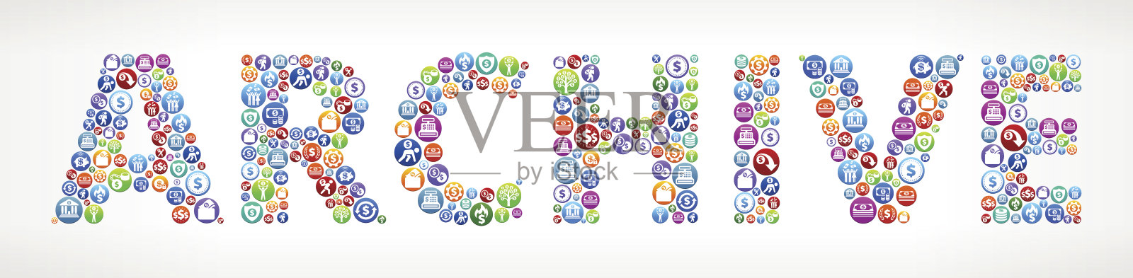 存档金钱美元和金融矢量按钮。插画图片素材