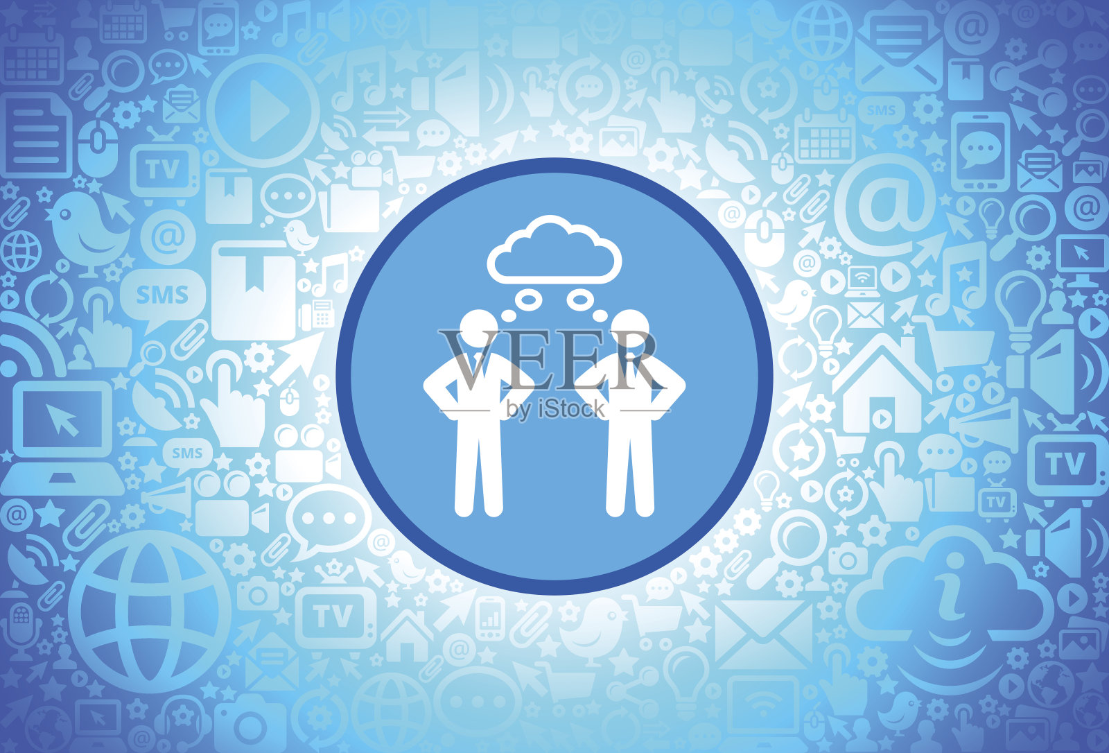 尽管泡沫图标在互联网技术背景插画图片素材