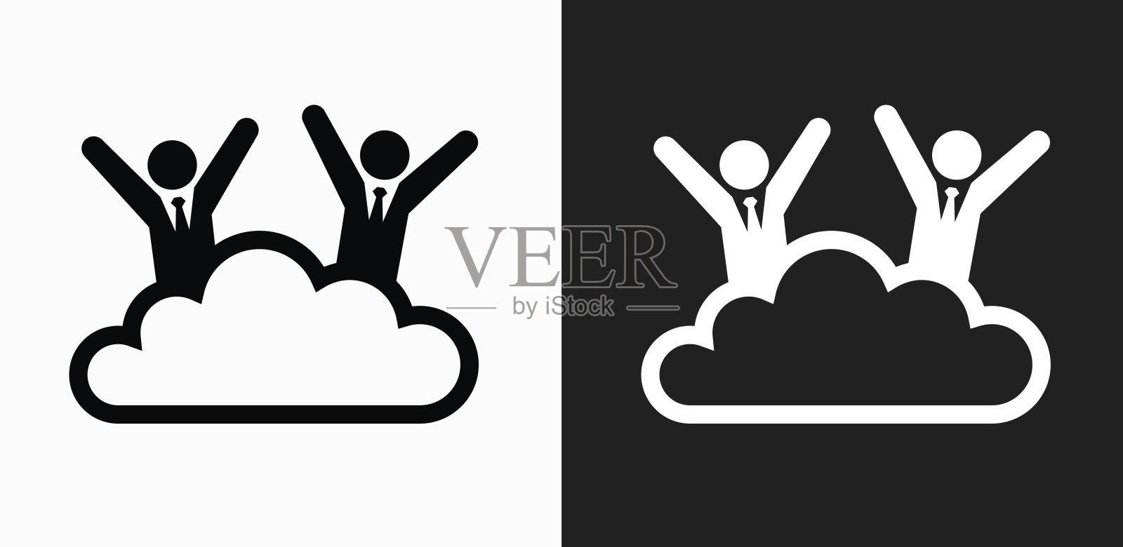 云9商人图标上的黑色和白色矢量背景插画图片素材