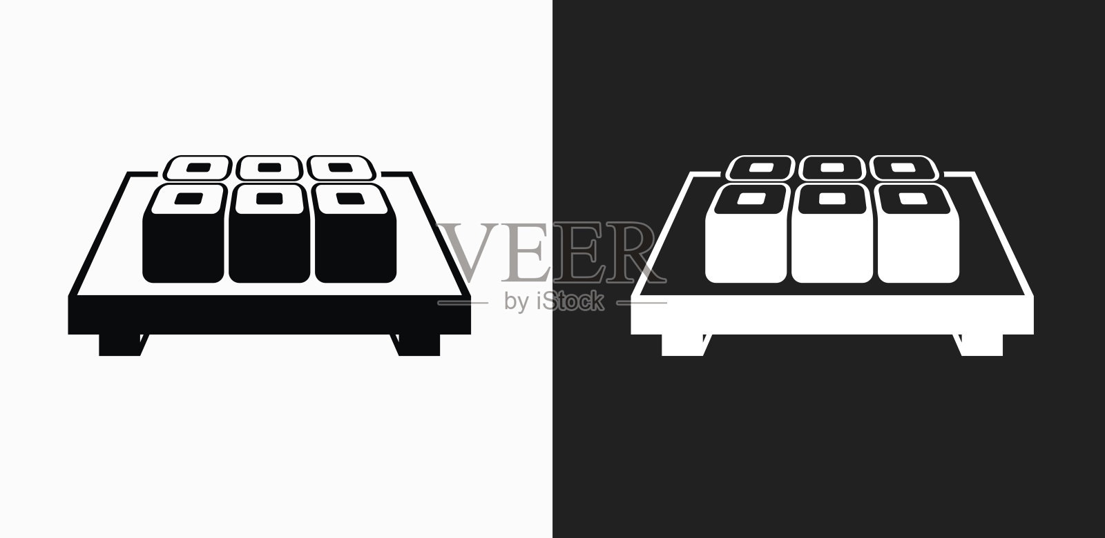 寿司卷图标上的黑白矢量背景插画图片素材