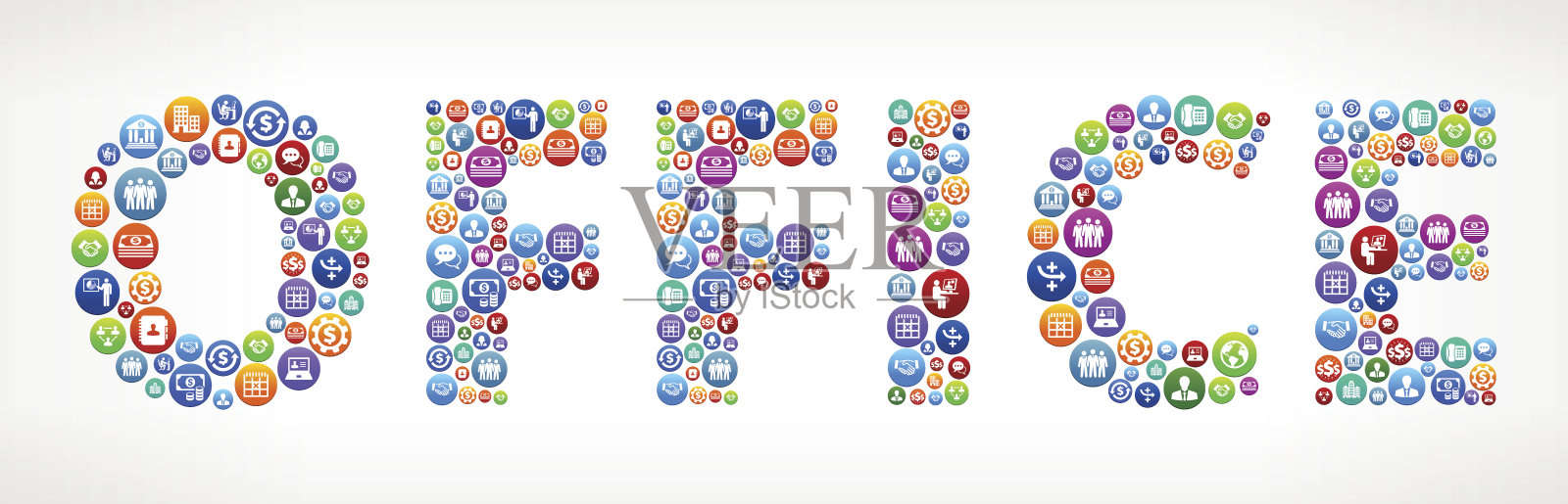 办公业务和财务矢量按钮。插画图片素材