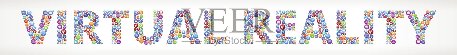 虚拟现实业务和金融矢量按钮插画图片素材