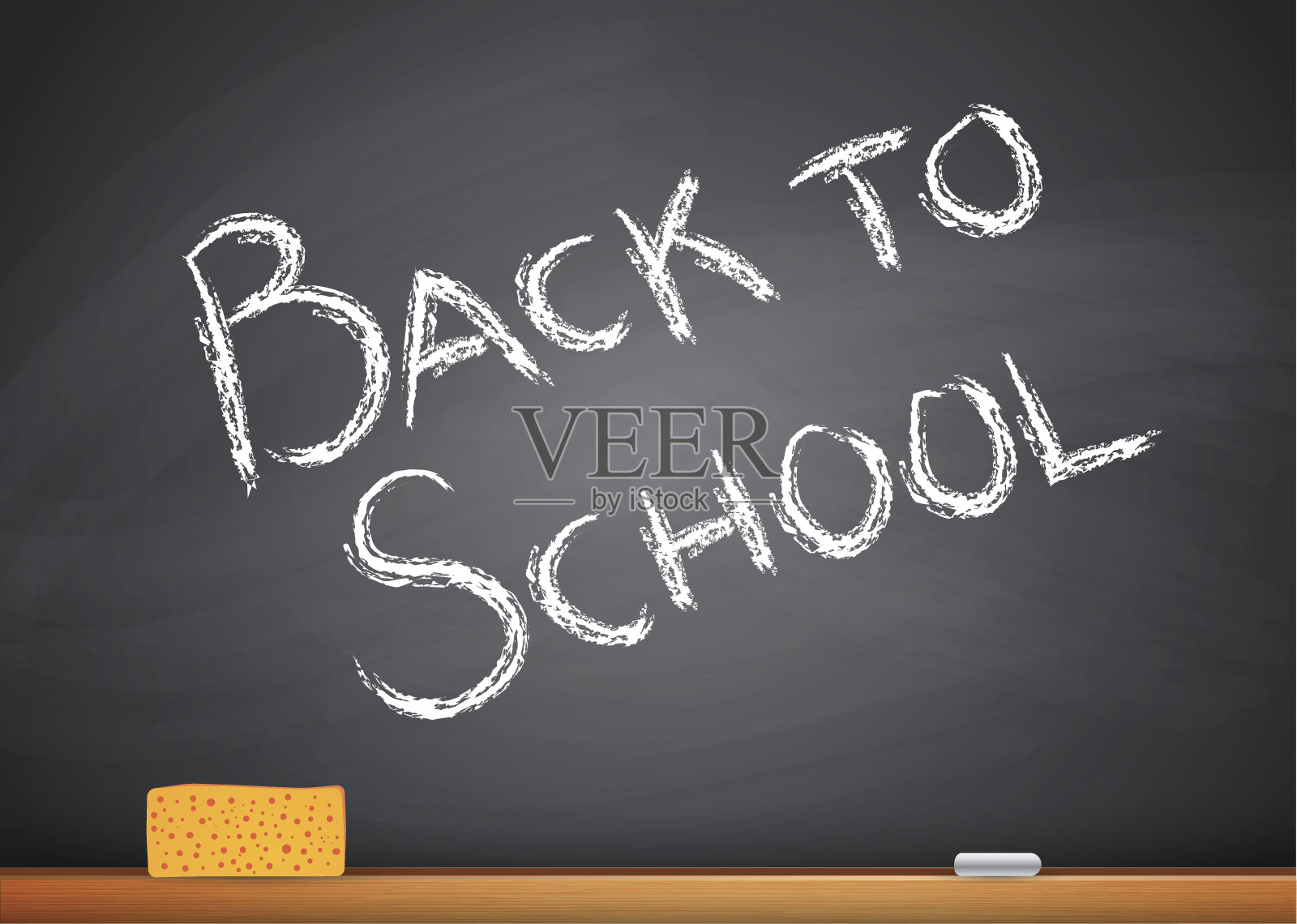 回到学校在黑板上写字插画图片素材