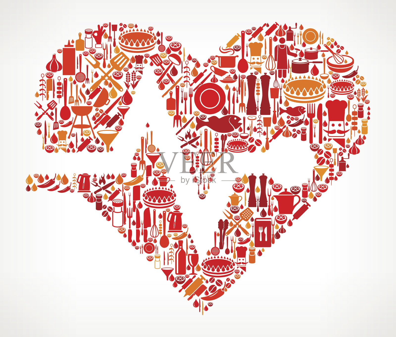 心跳脉搏烹饪和食品矢量图标图案插画图片素材