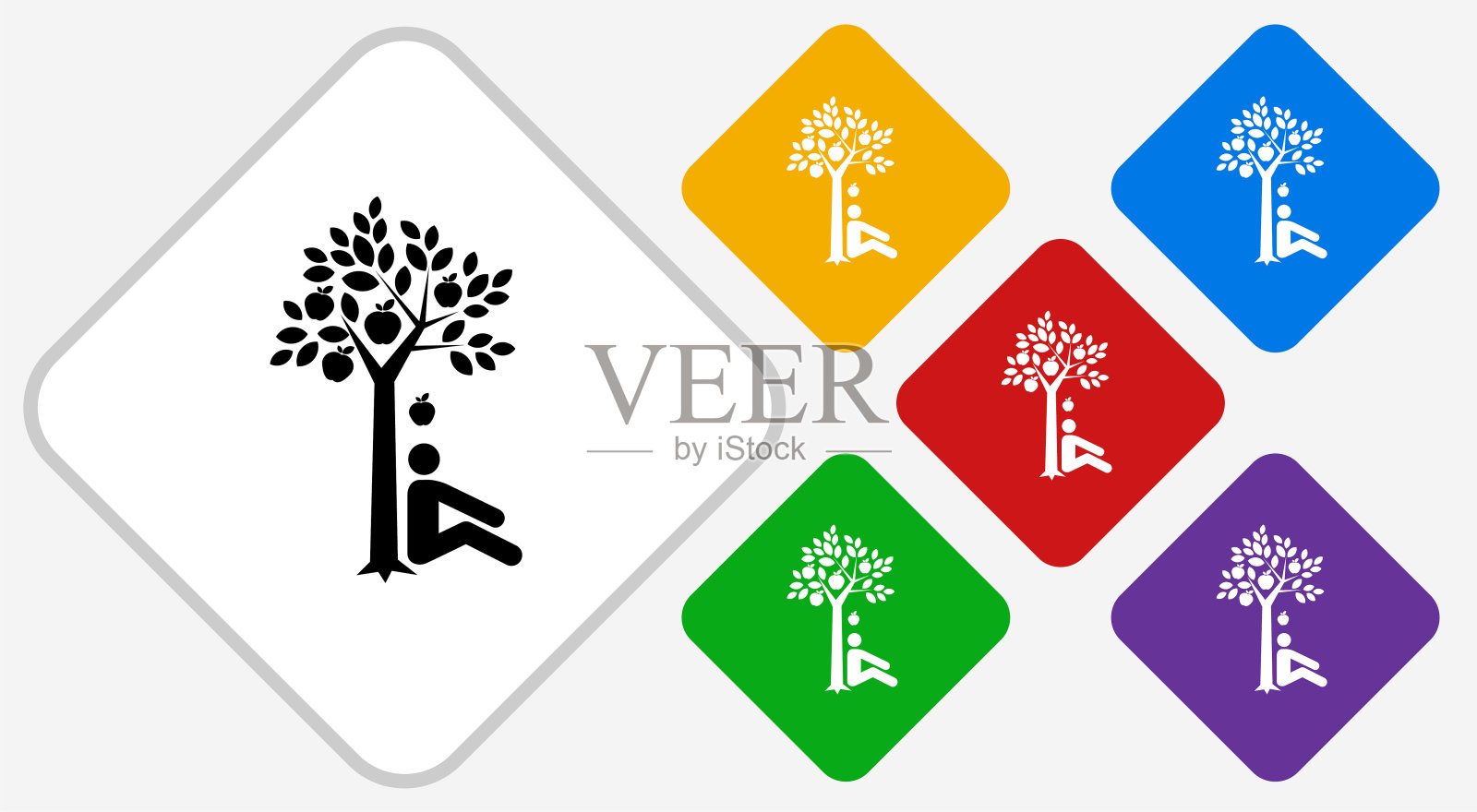 发现重力彩色钻石矢量图标插画图片素材