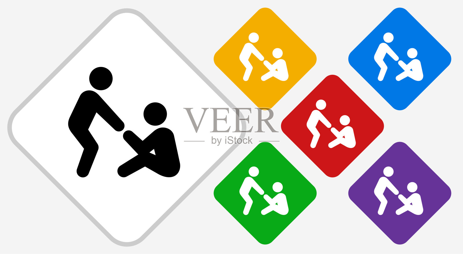 帮助手颜色钻石矢量图标插画图片素材