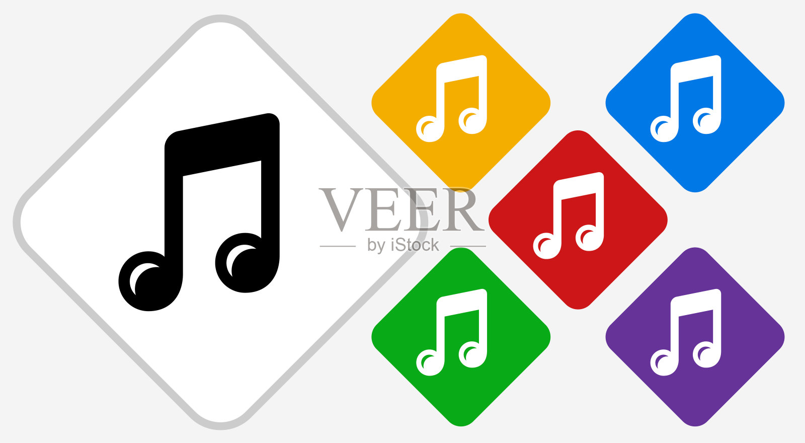 音乐颜色钻石矢量图标插画图片素材