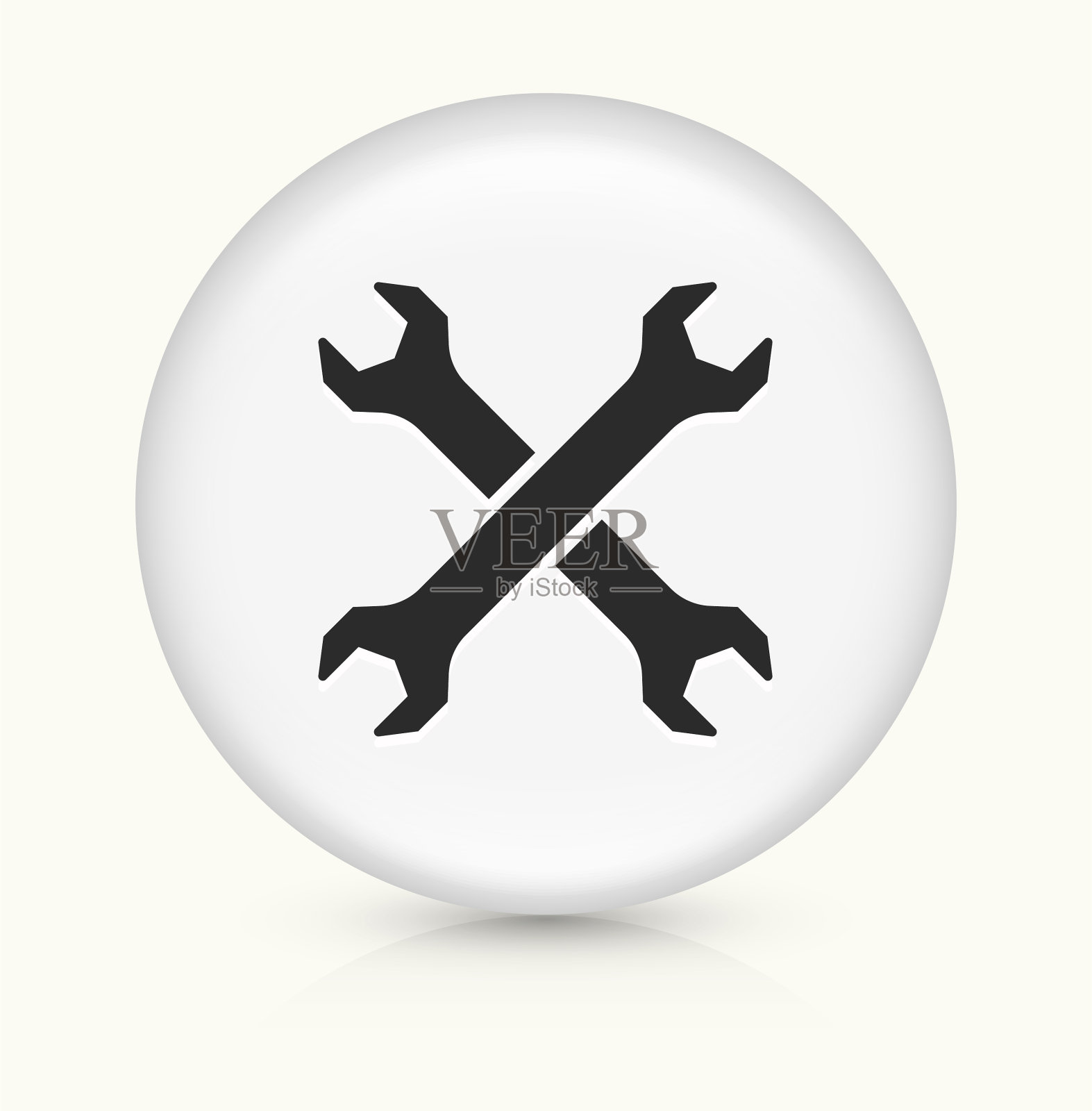 两条交叉的扳手。插画图片素材