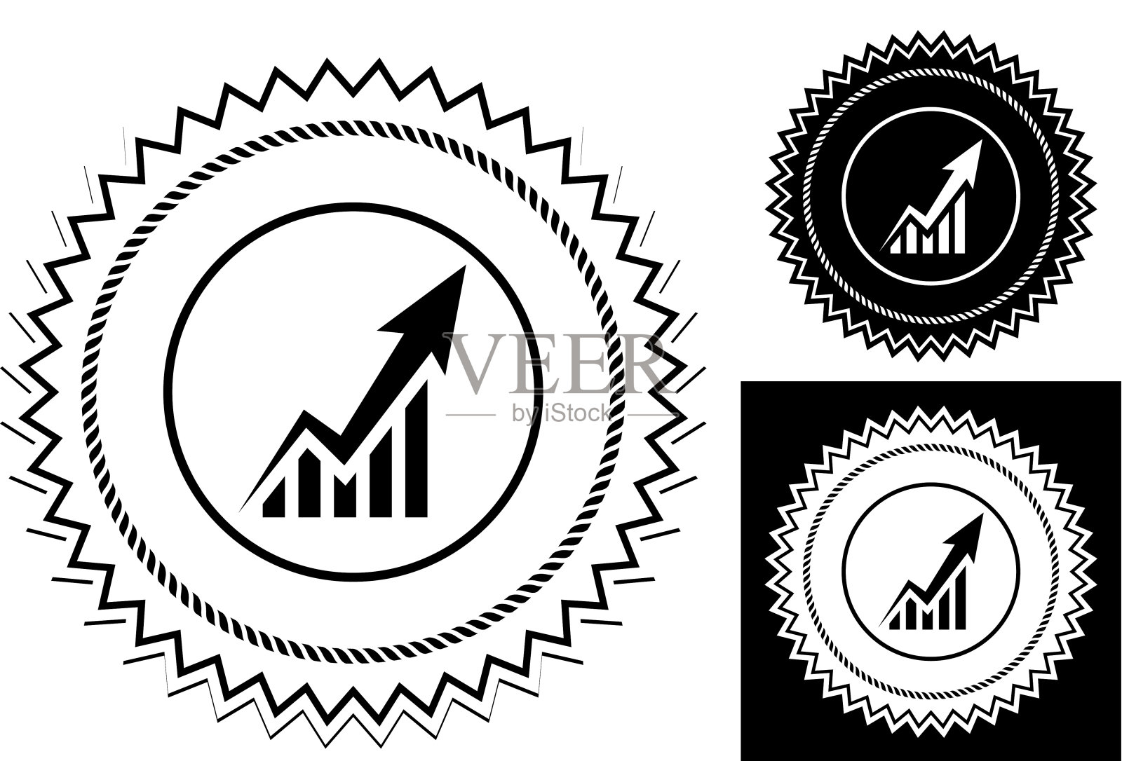 图表箭头向上插画图片素材