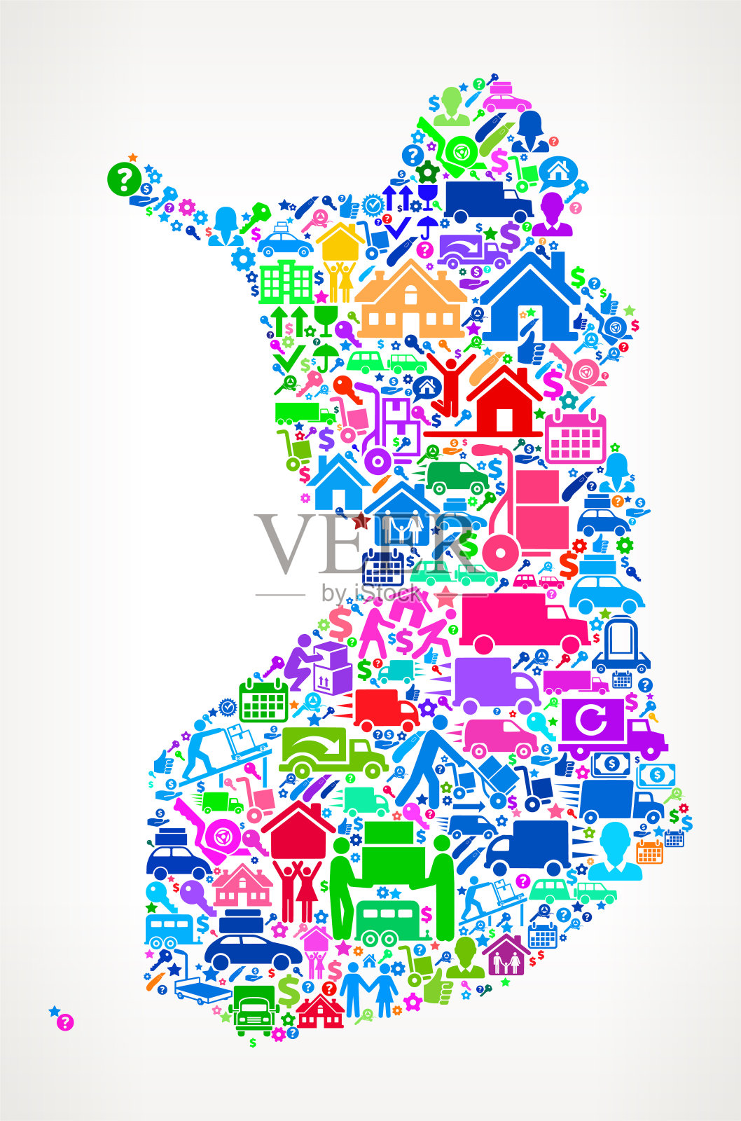 芬兰移动和重定位矢量图标模式插画图片素材
